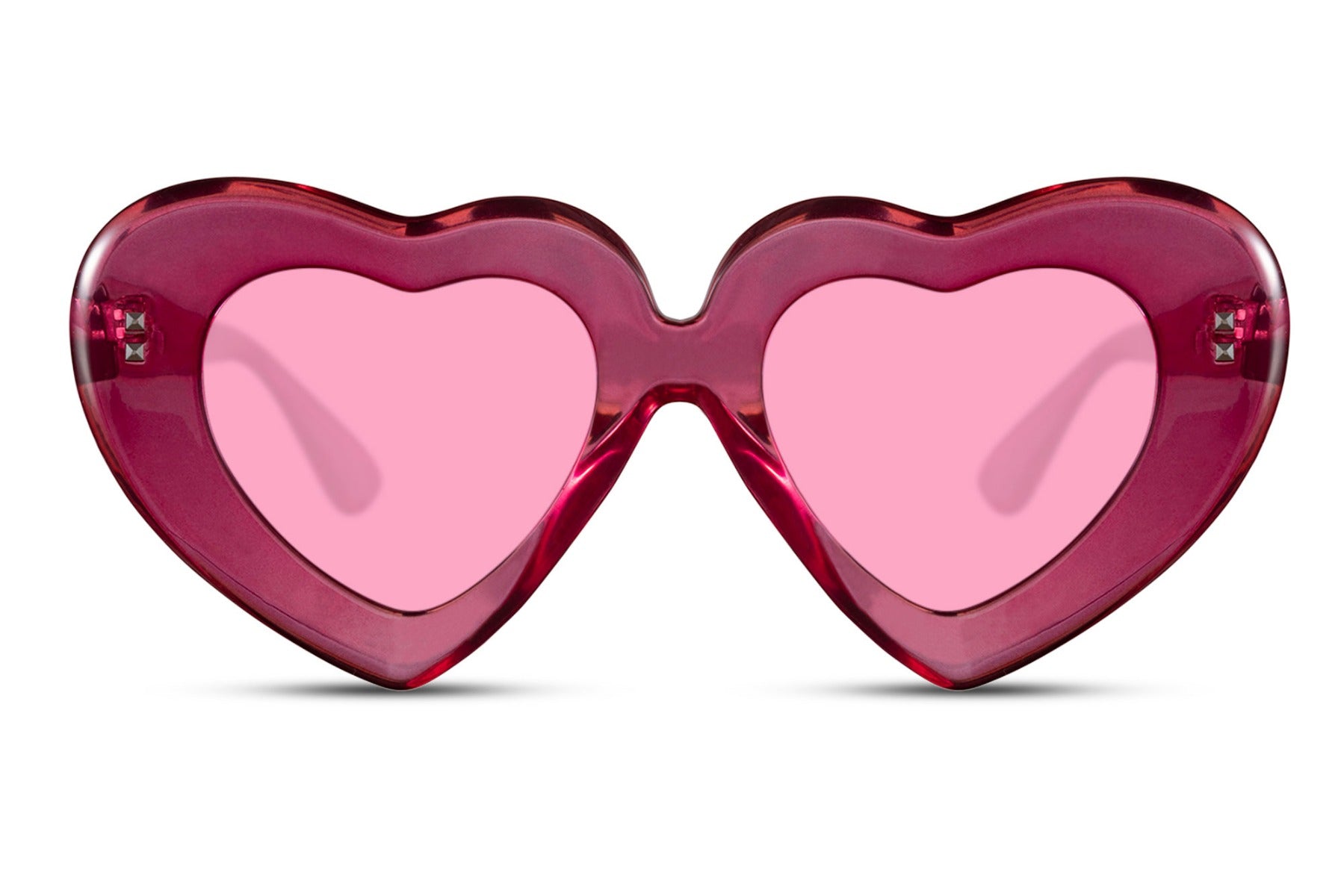 pink heart mirrored lens sunglasses for women