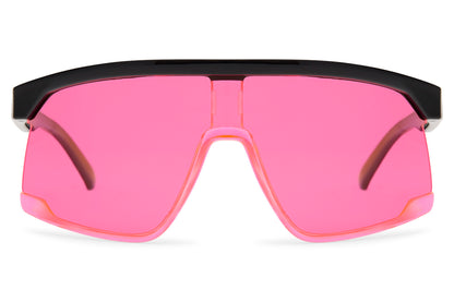 pink oversized sports sunglasses for women