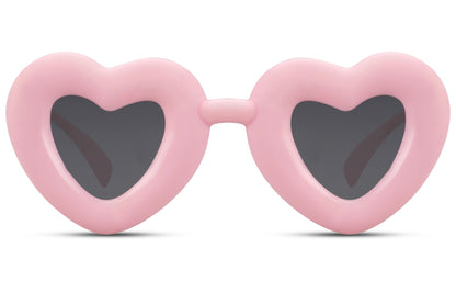 pink theme party sunglasses with heart frame for women