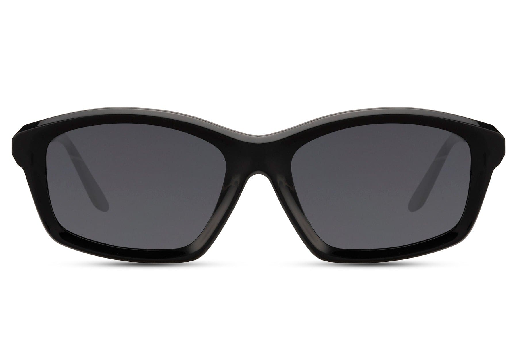 Black acetate rectangle sunglasses with polarised TAC lens — bold versatile frame for men and women in durable quality acetate, the everyday-to-evening essential that moves from Shoreditch to the Amalfi Coast without missing a beat | Sunglass Station, free delivery UK & Europe
