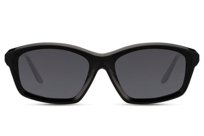 Black acetate rectangle sunglasses with polarised TAC lens — bold versatile frame for men and women in durable quality acetate, the everyday-to-evening essential that moves from Shoreditch to the Amalfi Coast without missing a beat | Sunglass Station, free delivery UK & Europe