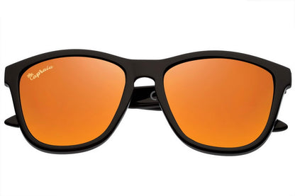 polarised lens orange wayfarer sunglasses perfect for outdoor sports activities