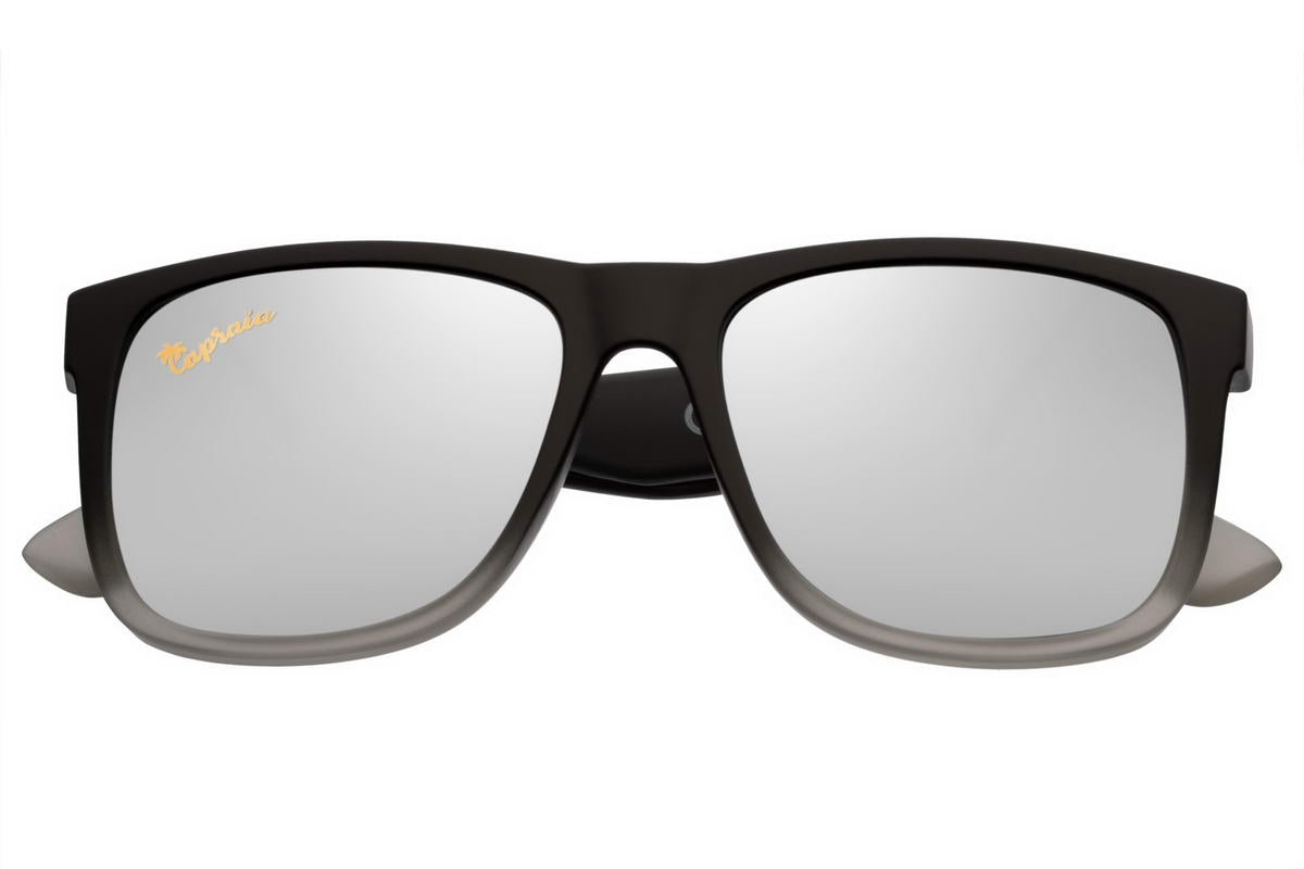 polarised silver mirrored wayfarer style sunglasses for men & women