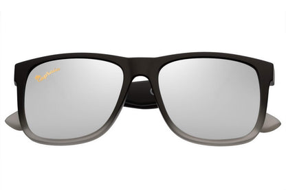 polarised silver mirrored wayfarer style sunglasses for men & women