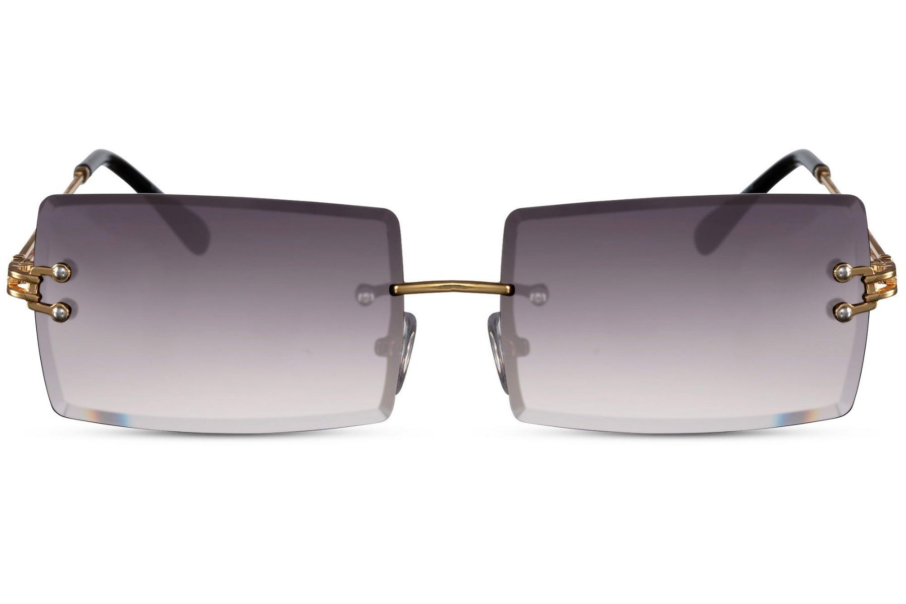 purple rimless rectangle sunglasses are perfect way to define the chic look, with 100% uv protection