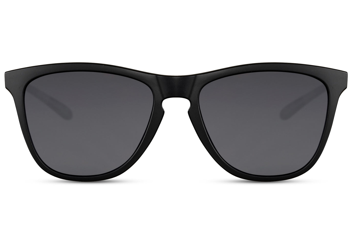recycled material sunglasses at sunglass station with pitch black frame and black lens