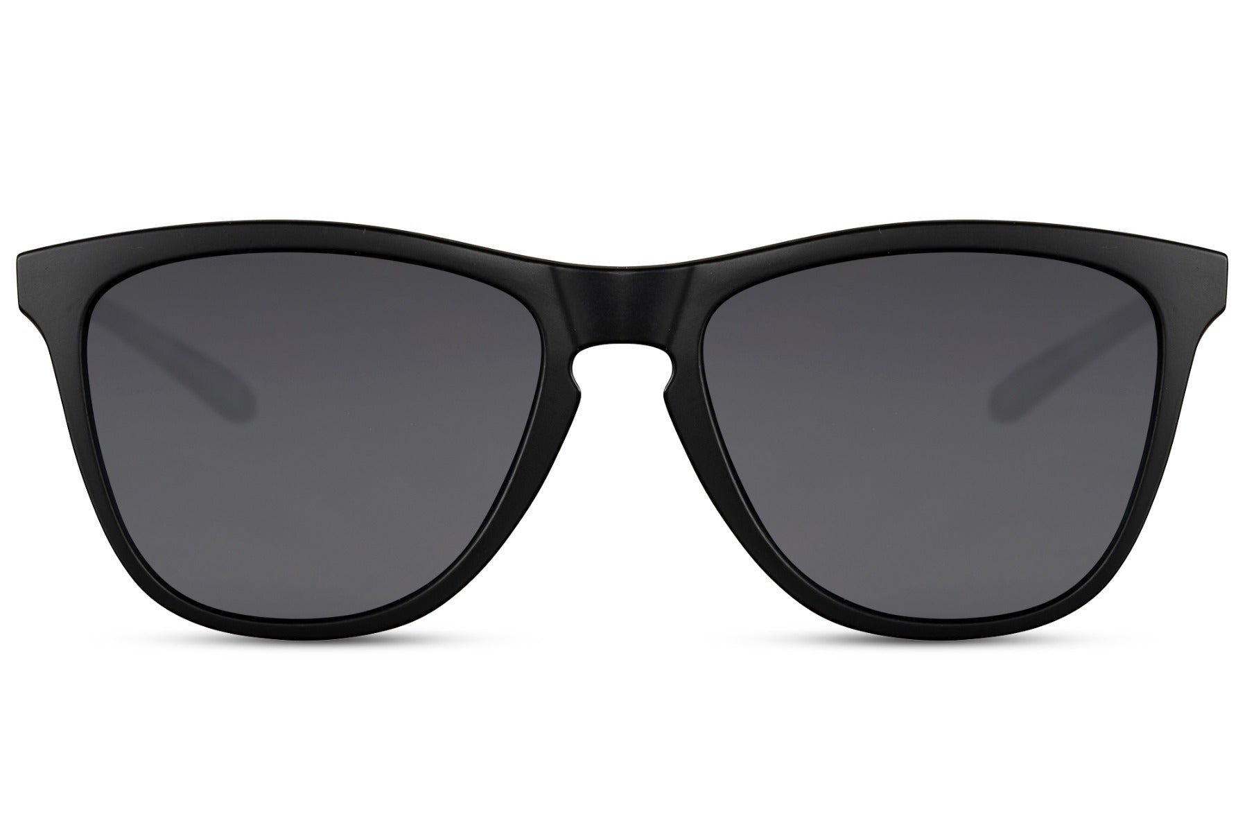 recycled material sunglasses at sunglass station with pitch black frame and black lens