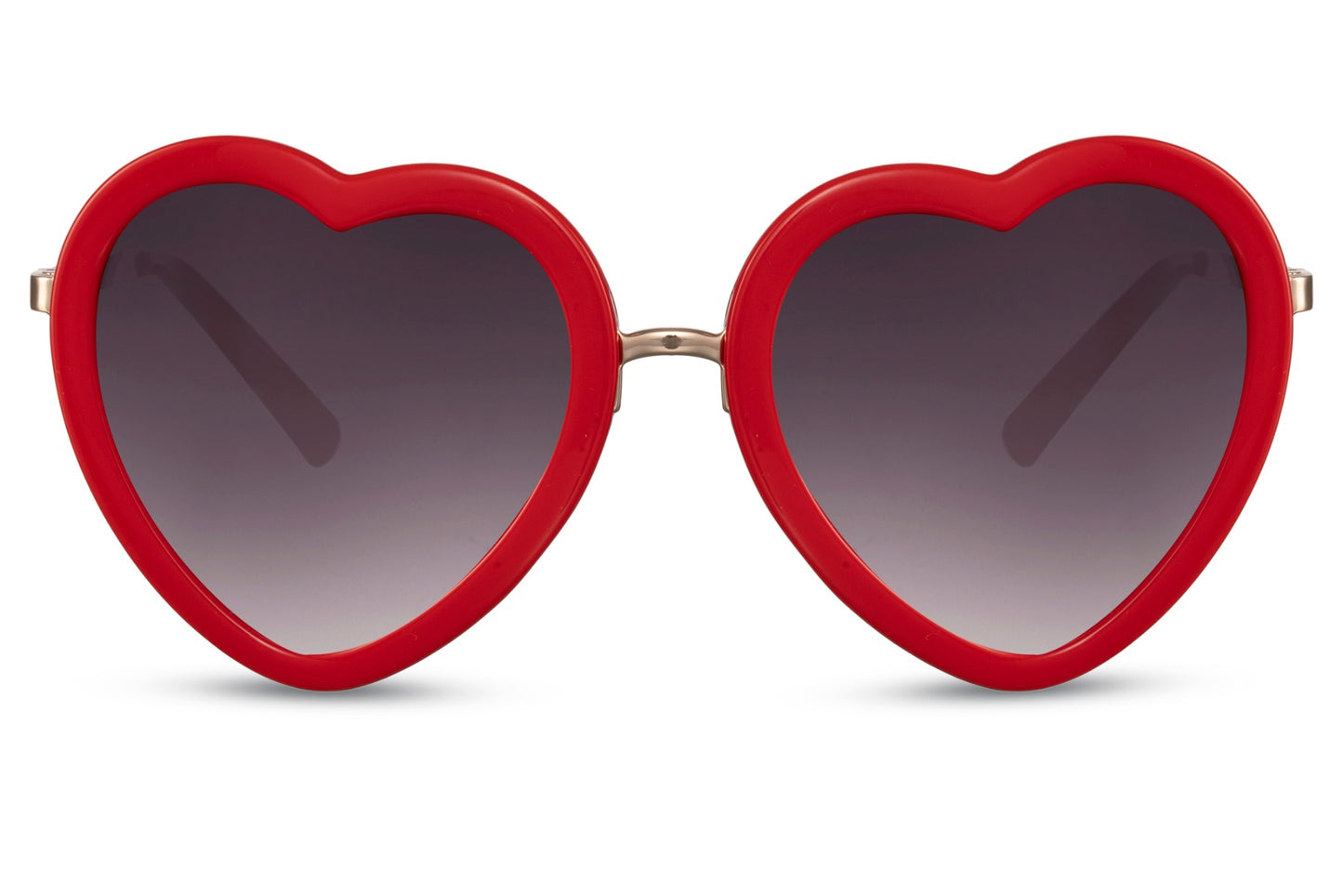 red heart frame black tinted lens sunglass with uv400 protection