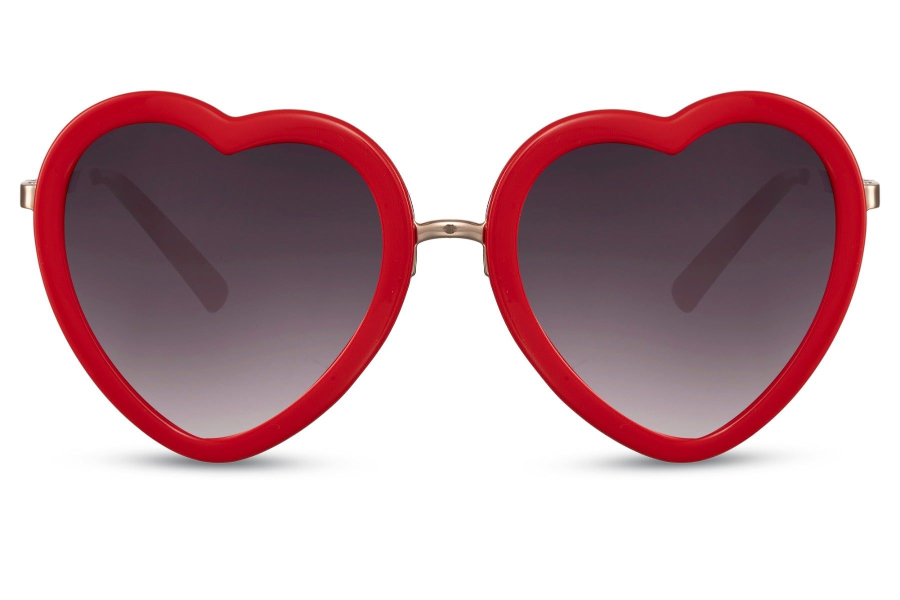 red heart frame black tinted lens sunglass with uv400 protection