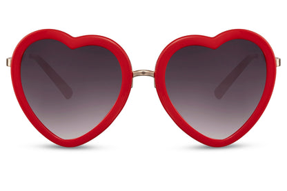 red heart frame black tinted lens sunglass with uv400 protection