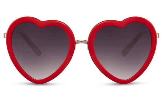 red heart frame black tinted lens sunglass with uv400 protection
