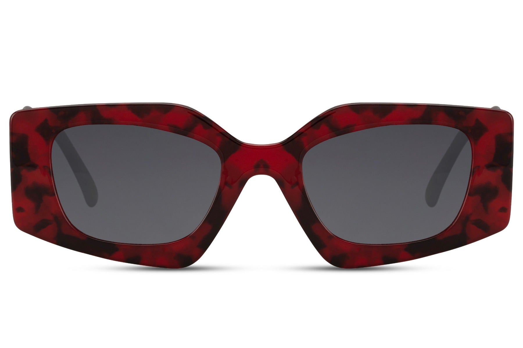 red leopard print bold frames are pure love for y2k fashion lovers, shop at sunglass station and get free shipping across uk & europe.