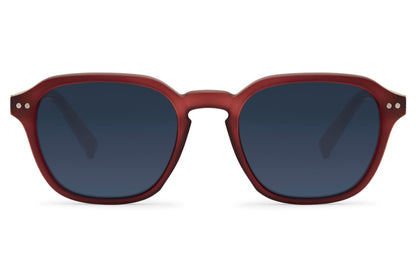 blue lens and brown frame minimal design sunglasses perfect for europe fashion