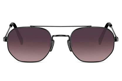 retro lens geometric sunglass with uv400 protection