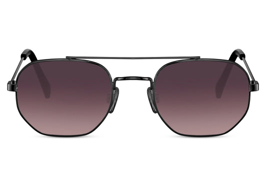 retro lens geometric sunglass with uv400 protection