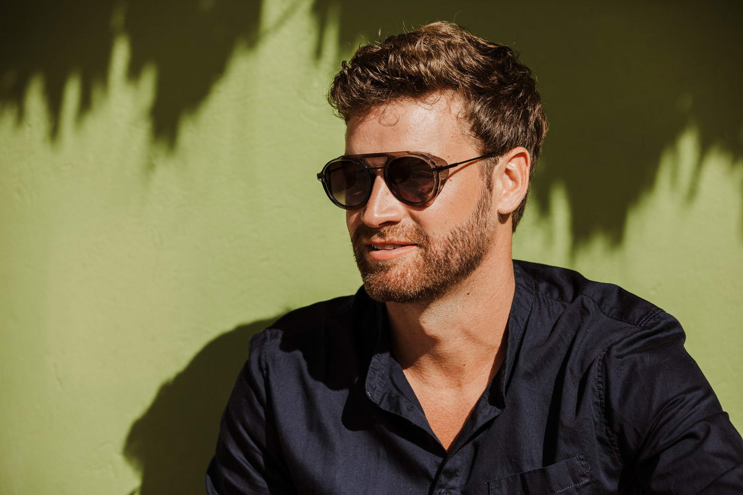 Men wearing retro round sunglasses grey black double bridge metal frame UV400 protection bold retro vintage glamorous summer city outdoor festival beach holiday style free UK Europe delivery Sunglass Station