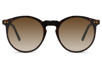 Retro round tortoise brown sunglasses polarised premium acetate UV protection UK