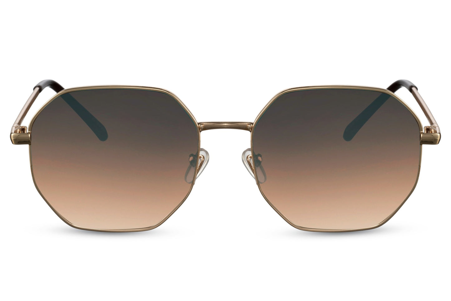 retro style sunglasses with brown tinted lens