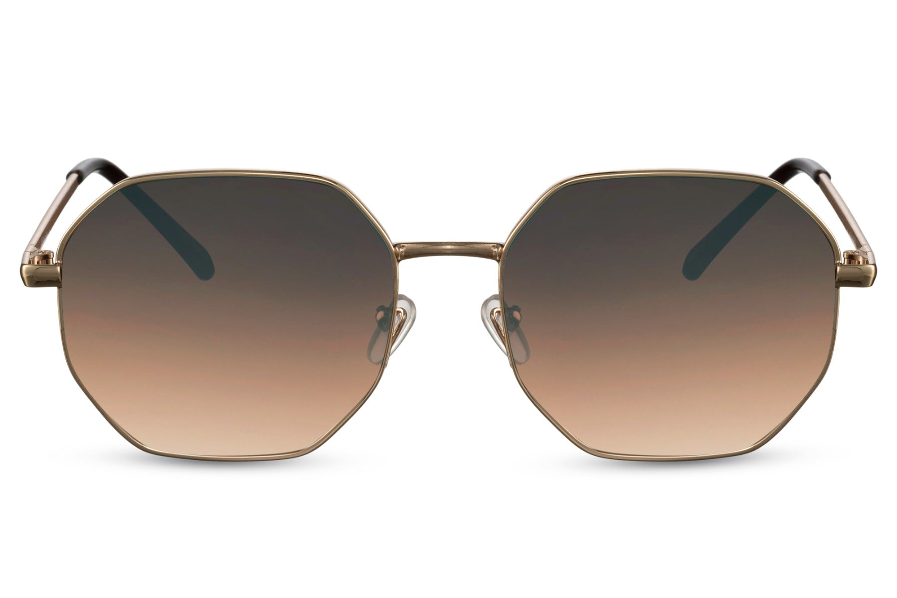 retro style sunglasses with brown tinted lens
