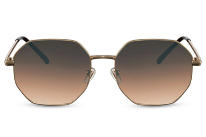 retro style sunglasses with brown tinted lens