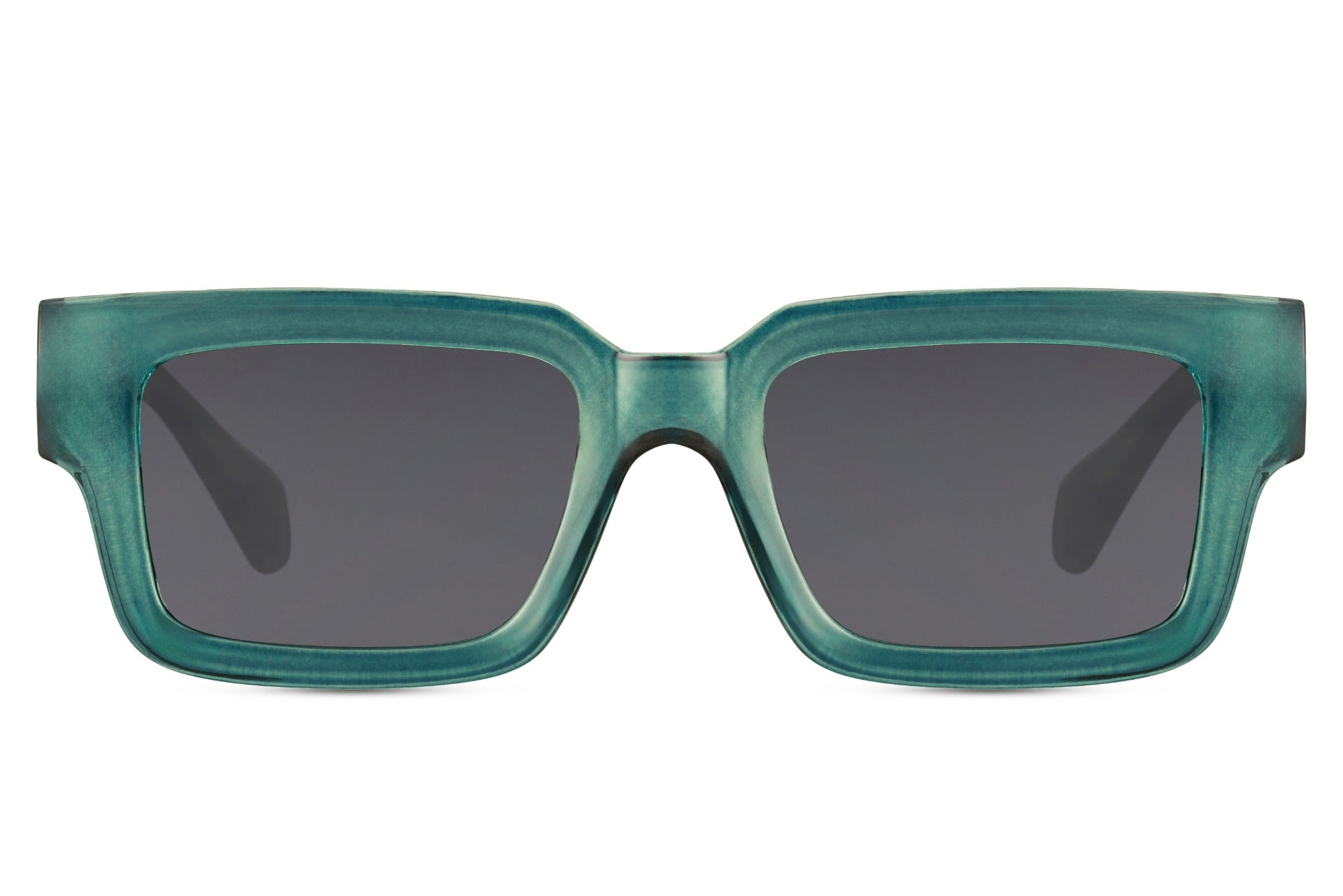 Green sunglasses with dark lenses for men & women