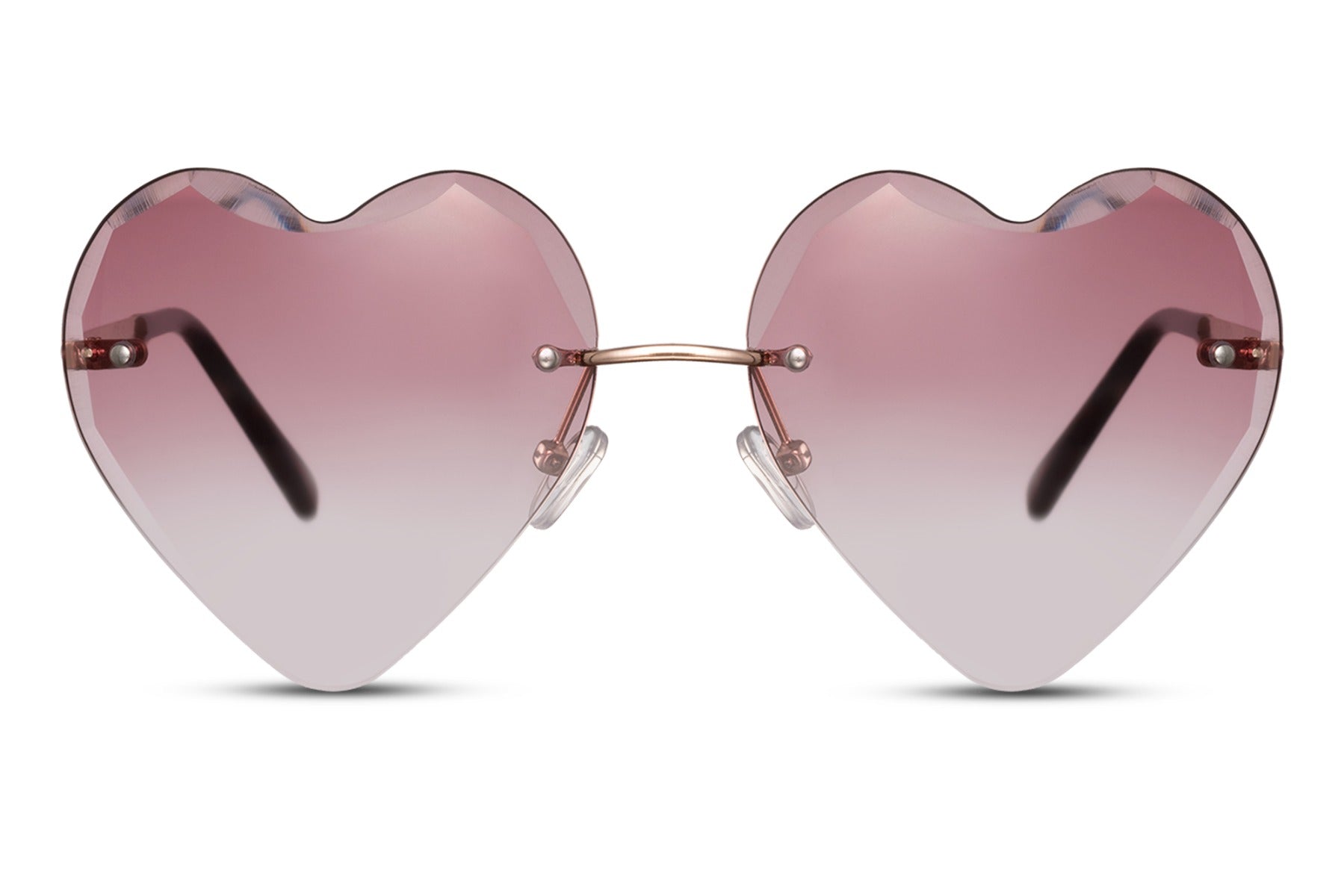 rimless heart shape sunglasses