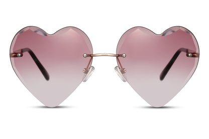 rimless heart shape sunglasses