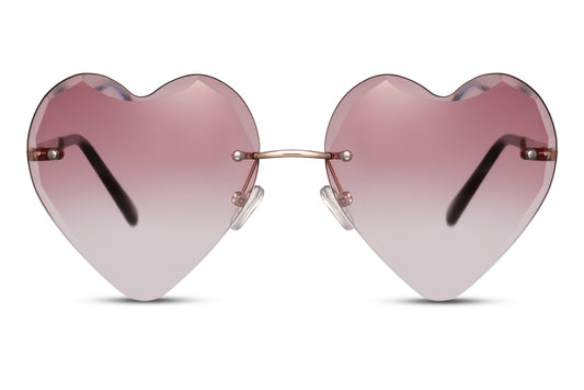 rimless heart shape sunglasses