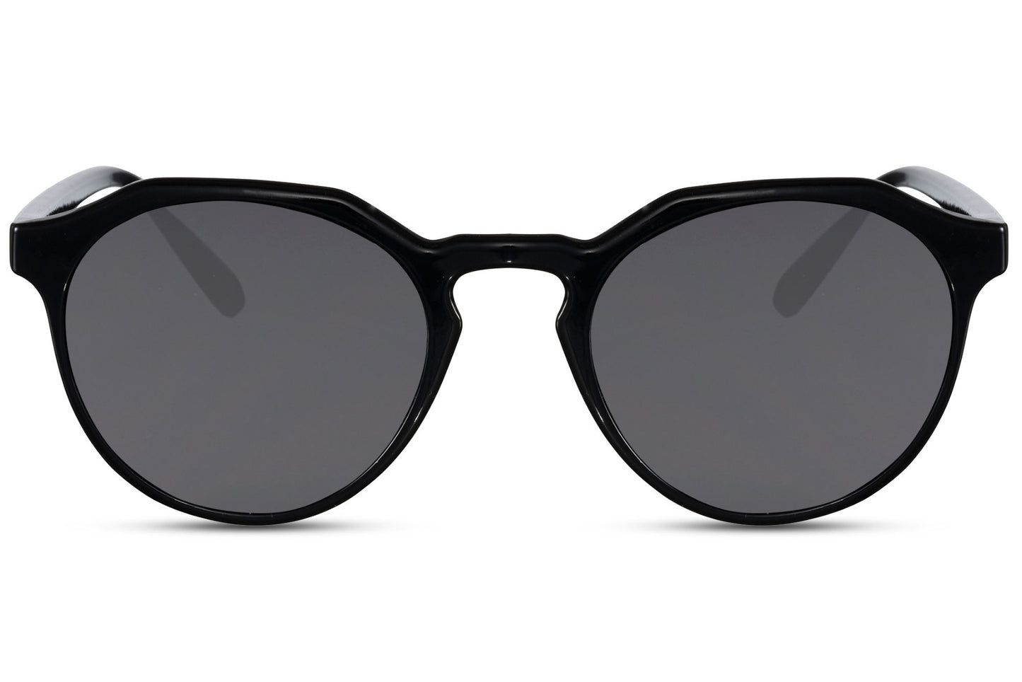Rome eco round sunglasses black 100% recycled polyester frame smoke lens UV400 protection men women sustainable Italian inspired bold minimalist summer city beach festival free UK Europe delivery Sunglass Station