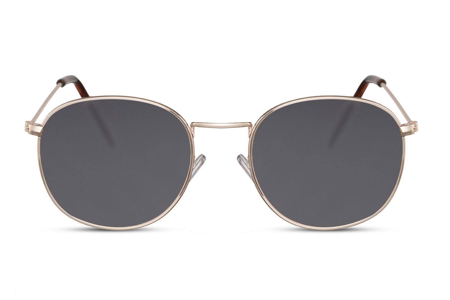 Rome gold black round sunglasses gold black polycarbonate frame deep black lens comfortable all-day 100% UV400 protection men women durable versatile elegant city summer outdoor beach free UK Europe delivery Sunglass Station