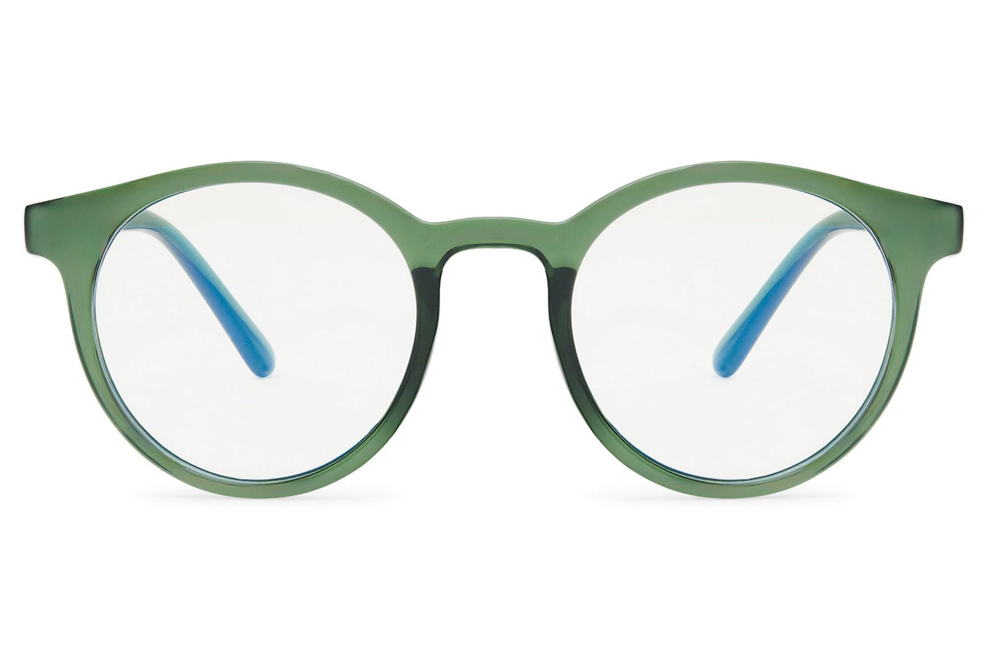 Round blue light eyeglasses green polycarbonate frame blue light filter lens anti eye strain computer gaming office screen glasses men women stylish free UK Europe shipping Sunglass Station