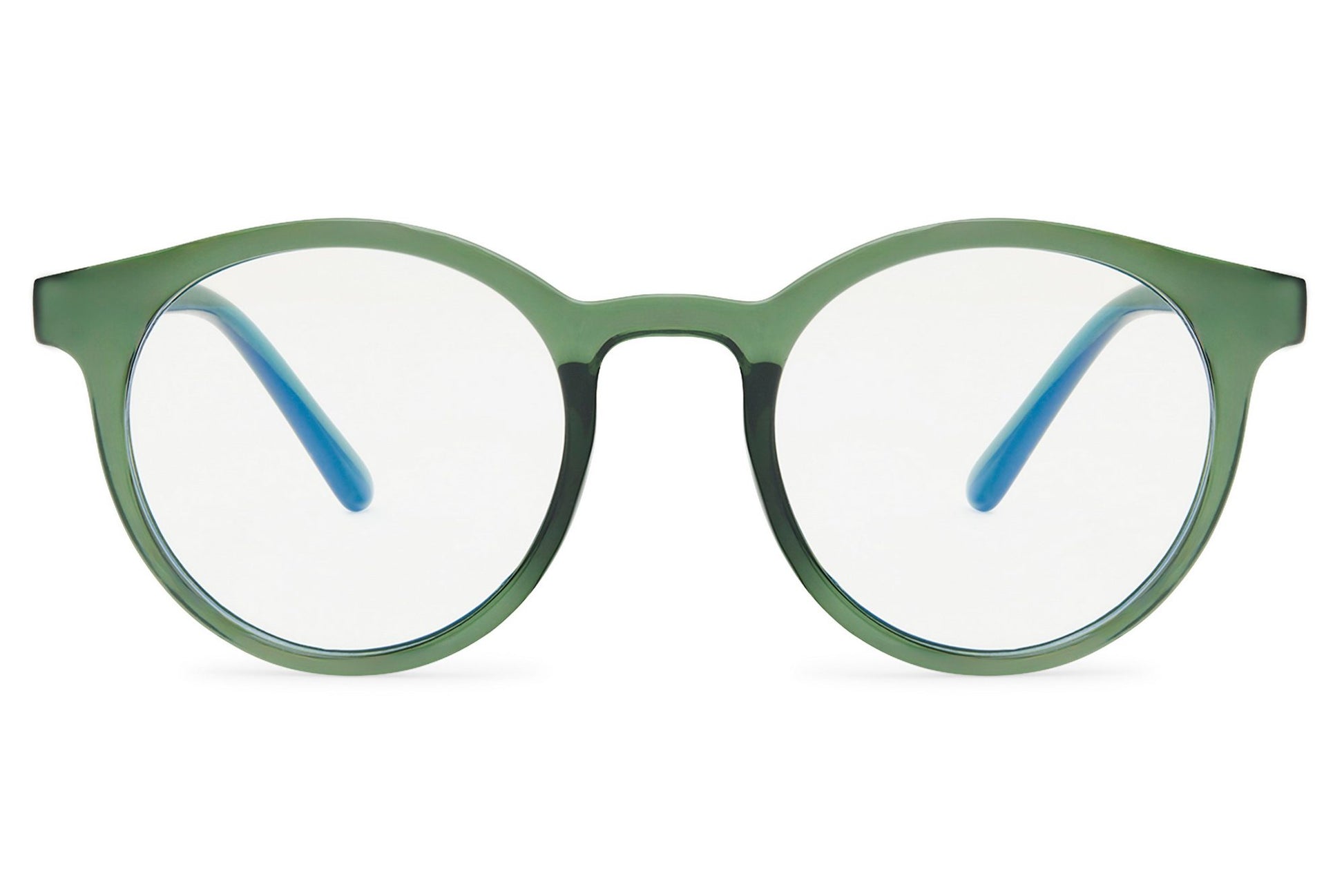 Round blue light eyeglasses green polycarbonate frame blue light filter lens anti eye strain computer gaming office screen glasses men women stylish free UK Europe shipping Sunglass Station