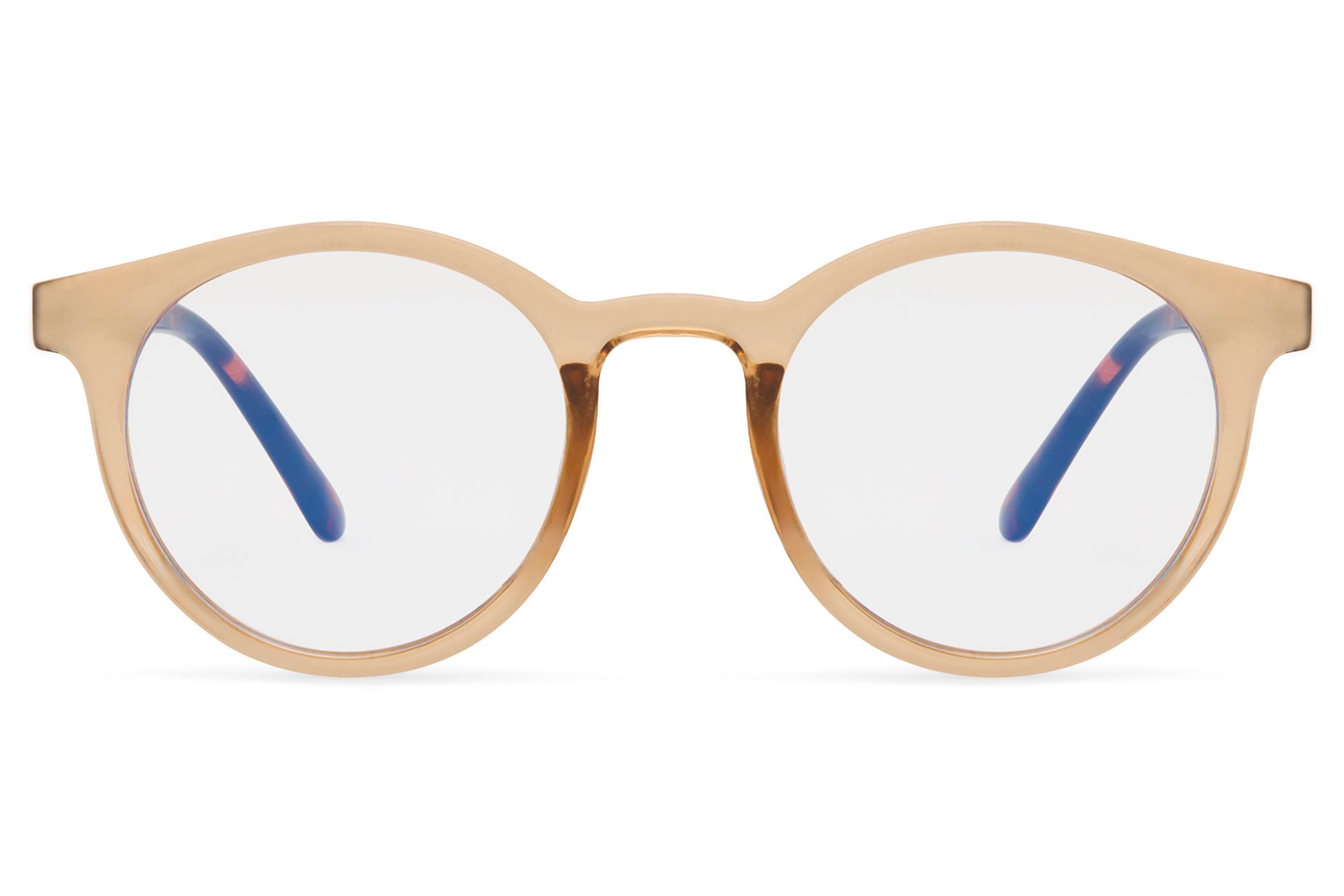 Round blue light filter glasses nude polycarbonate frame anti-glare screen protection anti eye strain computer office gaming glasses men women free UK Europe shipping Sunglass Station