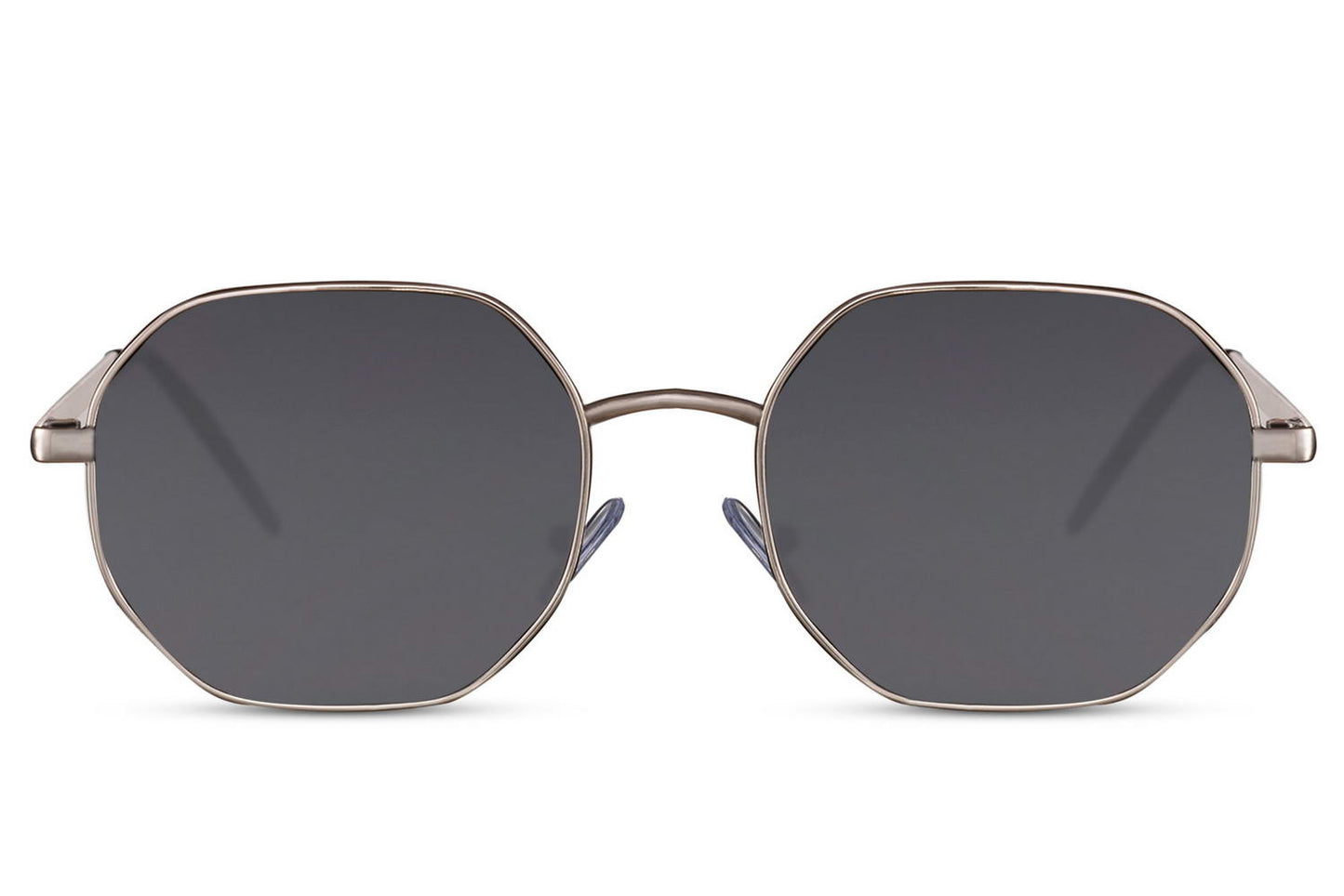 round geometric frame sunglasses with black lens