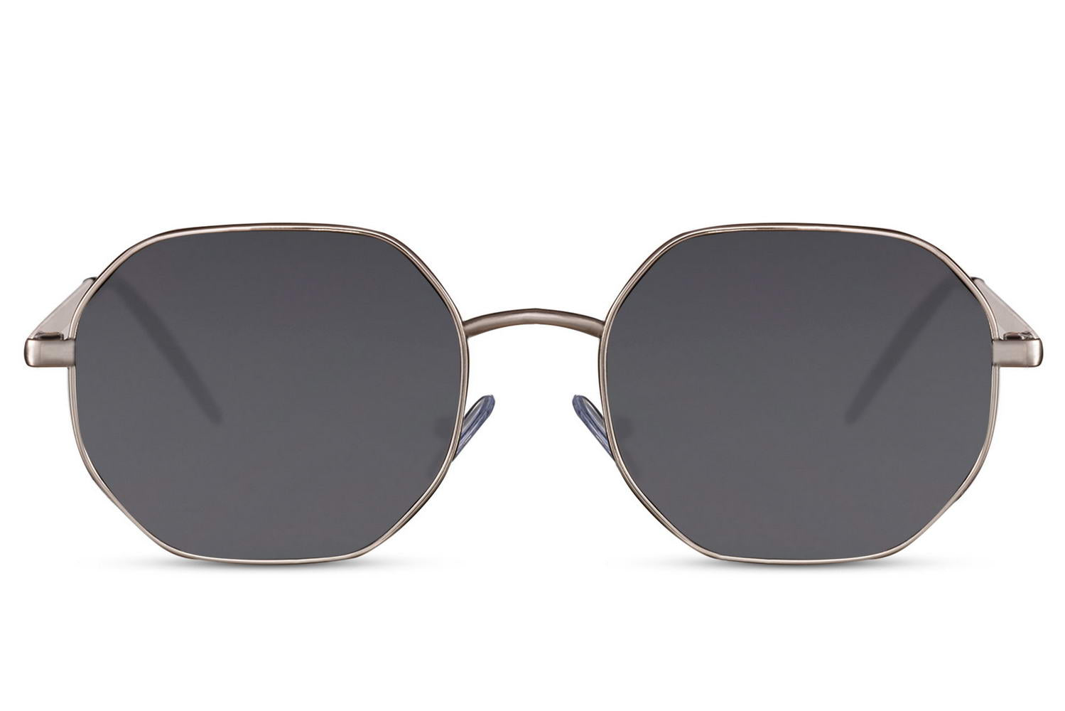 round geometric frame sunglasses with black lens