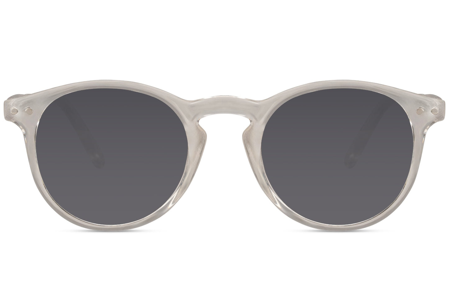 Round kids sunglasses grey silver polycarbonate frame smoke lens UV400 protection children boys girls durable lightweight stylish summer beach holiday outdoor wear free UK Europe delivery Sunglass Station