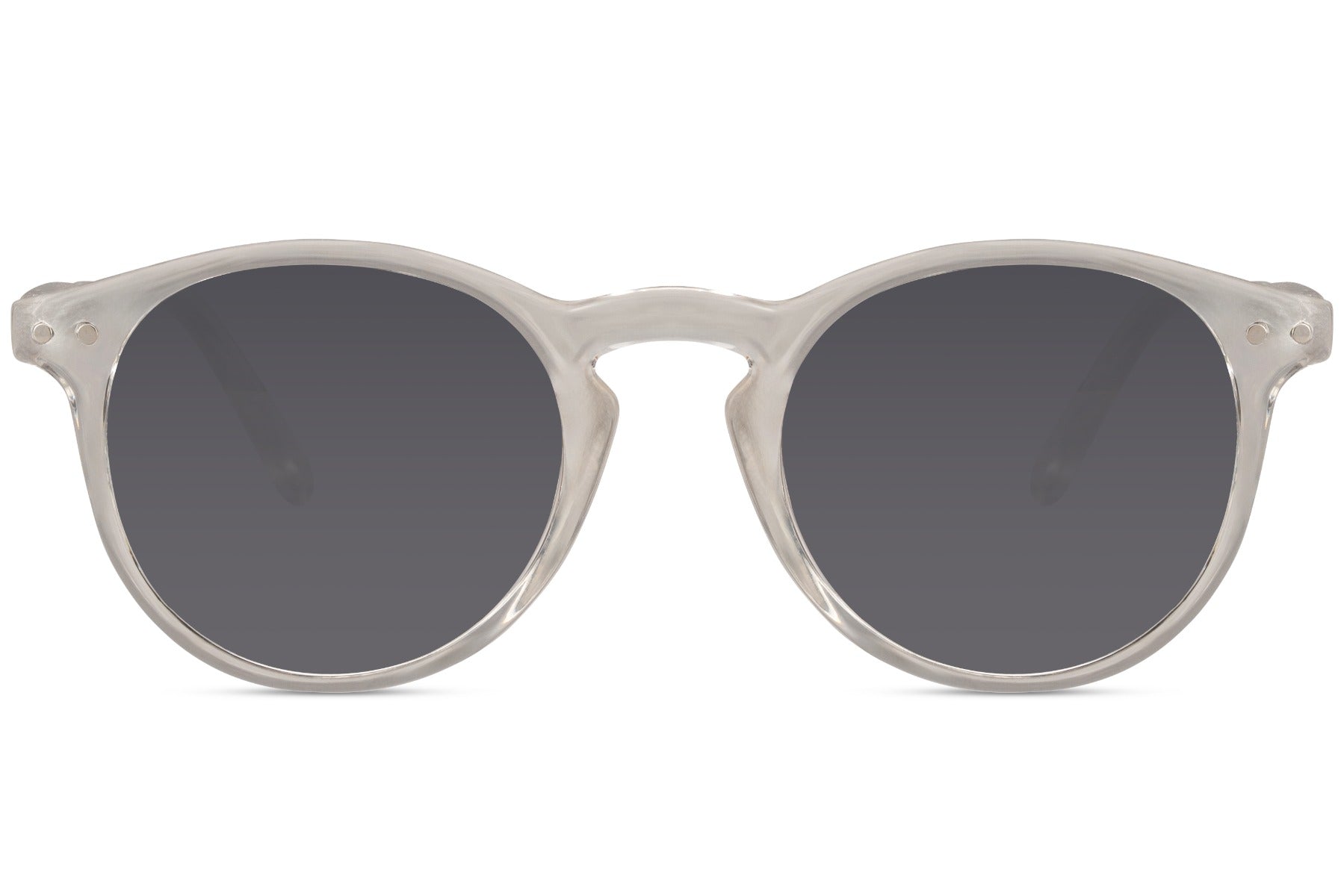 Round kids sunglasses grey silver polycarbonate frame smoke lens UV400 protection children boys girls durable lightweight stylish summer beach holiday outdoor wear free UK Europe delivery Sunglass Station