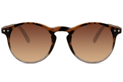 Round kids sunglasses tortoiseshell brown polycarbonate frame gradient brown lens UV400 protection boys girls durable impact resistant summer holiday outdoor beach free UK Europe shipping Sunglass Station