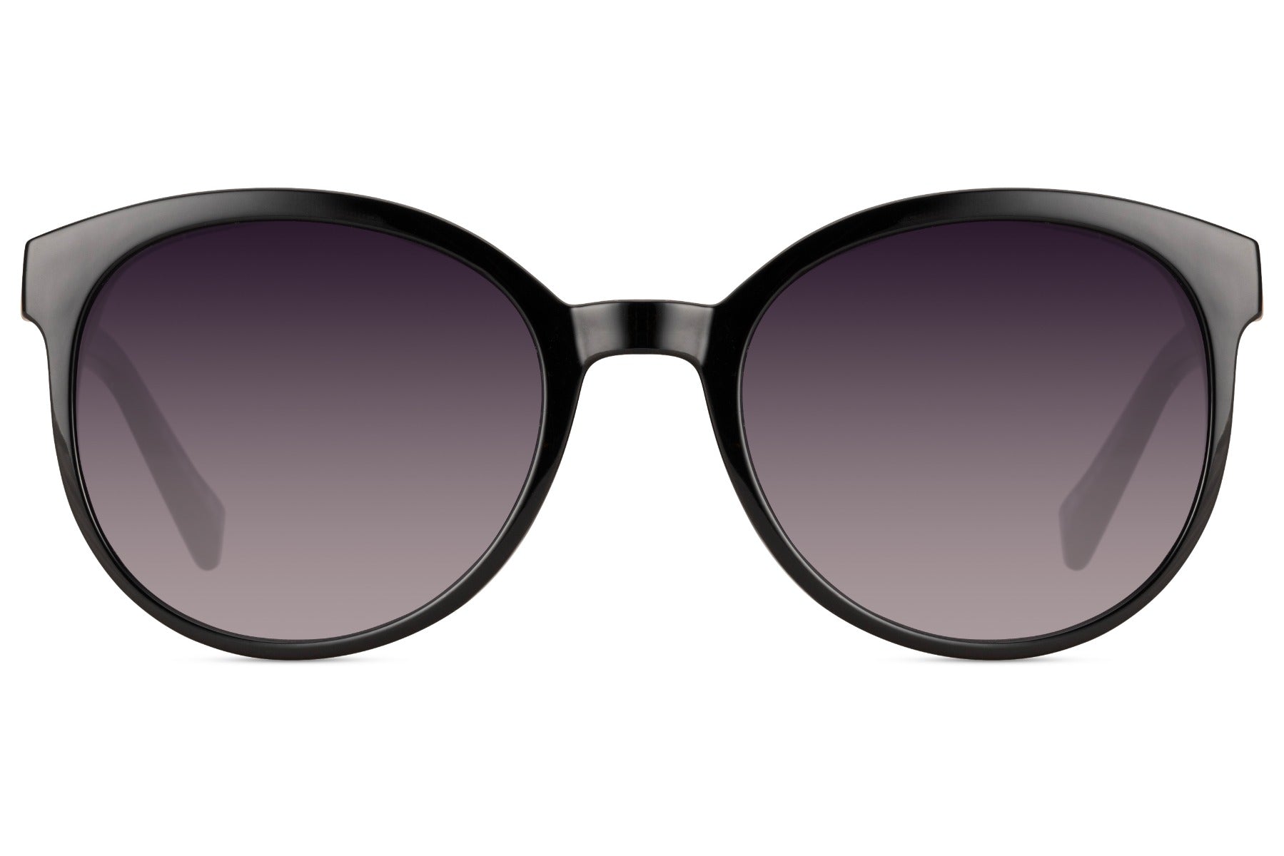 Round oversized modern sunglasses women black recycled polyester frame smoke gradient lens lightweight UV400 protection comfortable all-day sustainable summer city beach outdoor wear free UK Europe delivery Sunglass Station