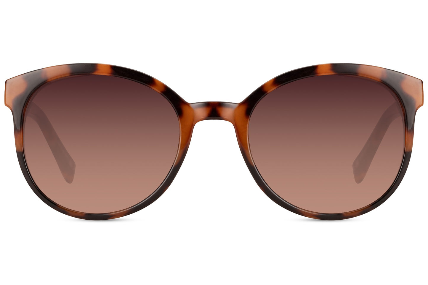 Round oversized modern sunglasses women tortoiseshell brown recycled polyester rPC frame warm brown gradient lens UV400 protection sustainable eco-friendly retro glamorous summer beach holiday city free UK Europe shipping Sunglass Station
