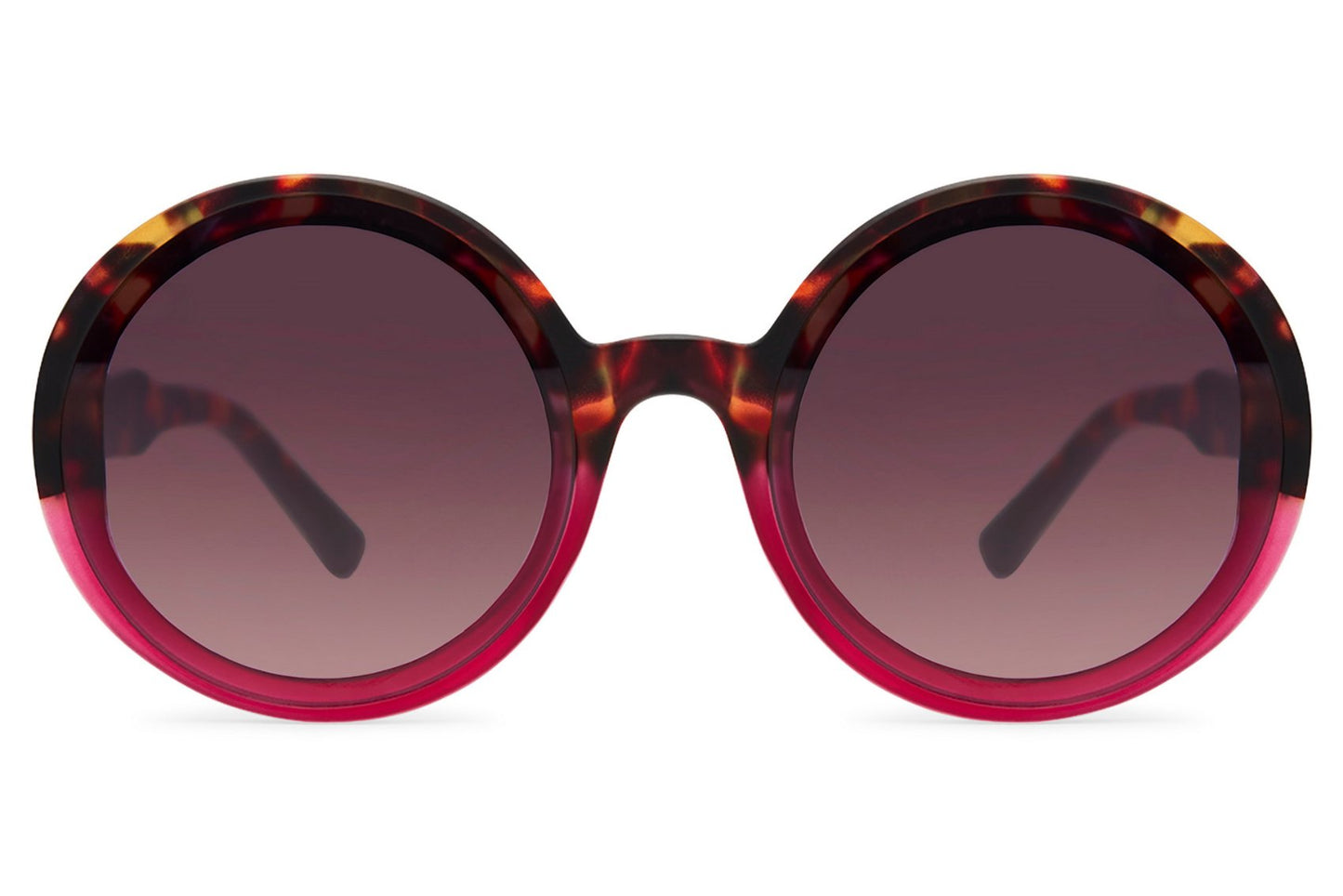 Round oversized sunglasses women burgundy wine red polycarbonate frame dark tinted lens UV400 protection bold glamorous retro 70s statement summer festival city eyewear free UK Europe delivery Sunglass Station
