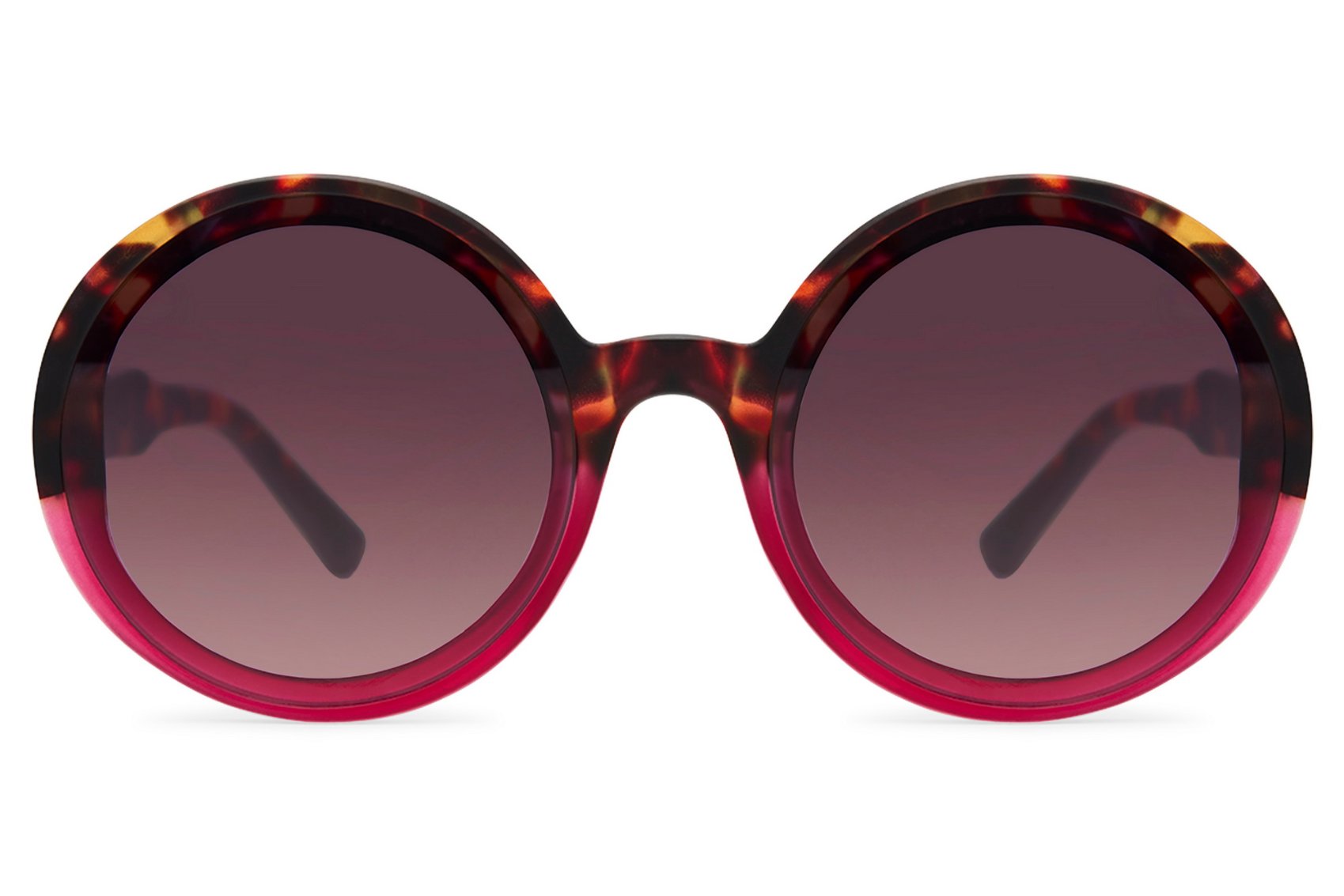 Round oversized sunglasses women burgundy wine red polycarbonate frame dark tinted lens UV400 protection bold glamorous retro 70s statement summer festival city eyewear free UK Europe delivery Sunglass Station