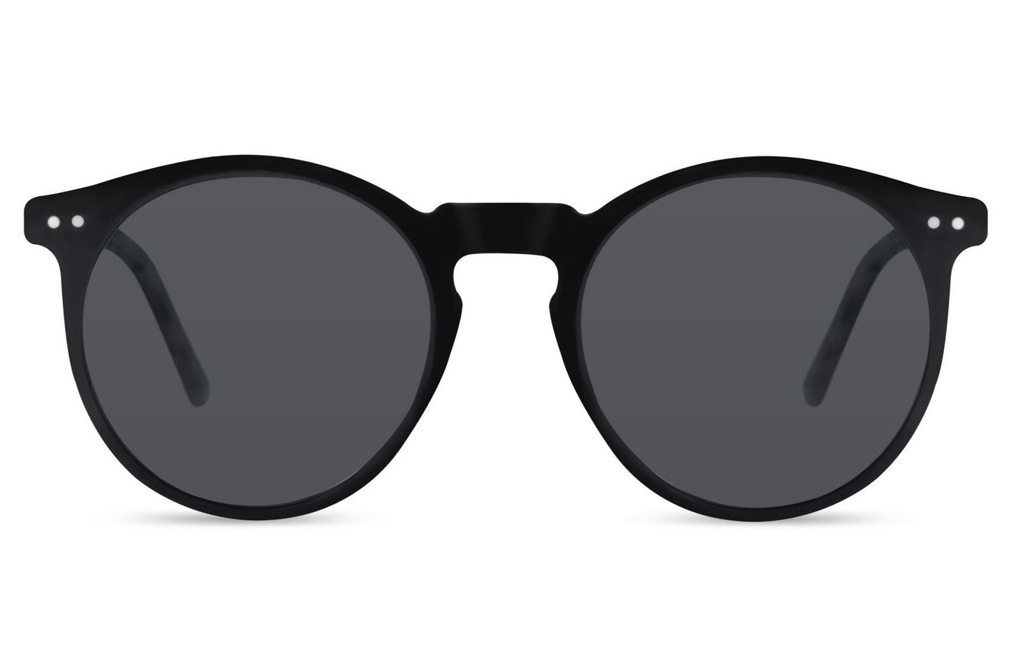Round polarised sunglasses black premium acetate frame UV protection Sunglass Station UK