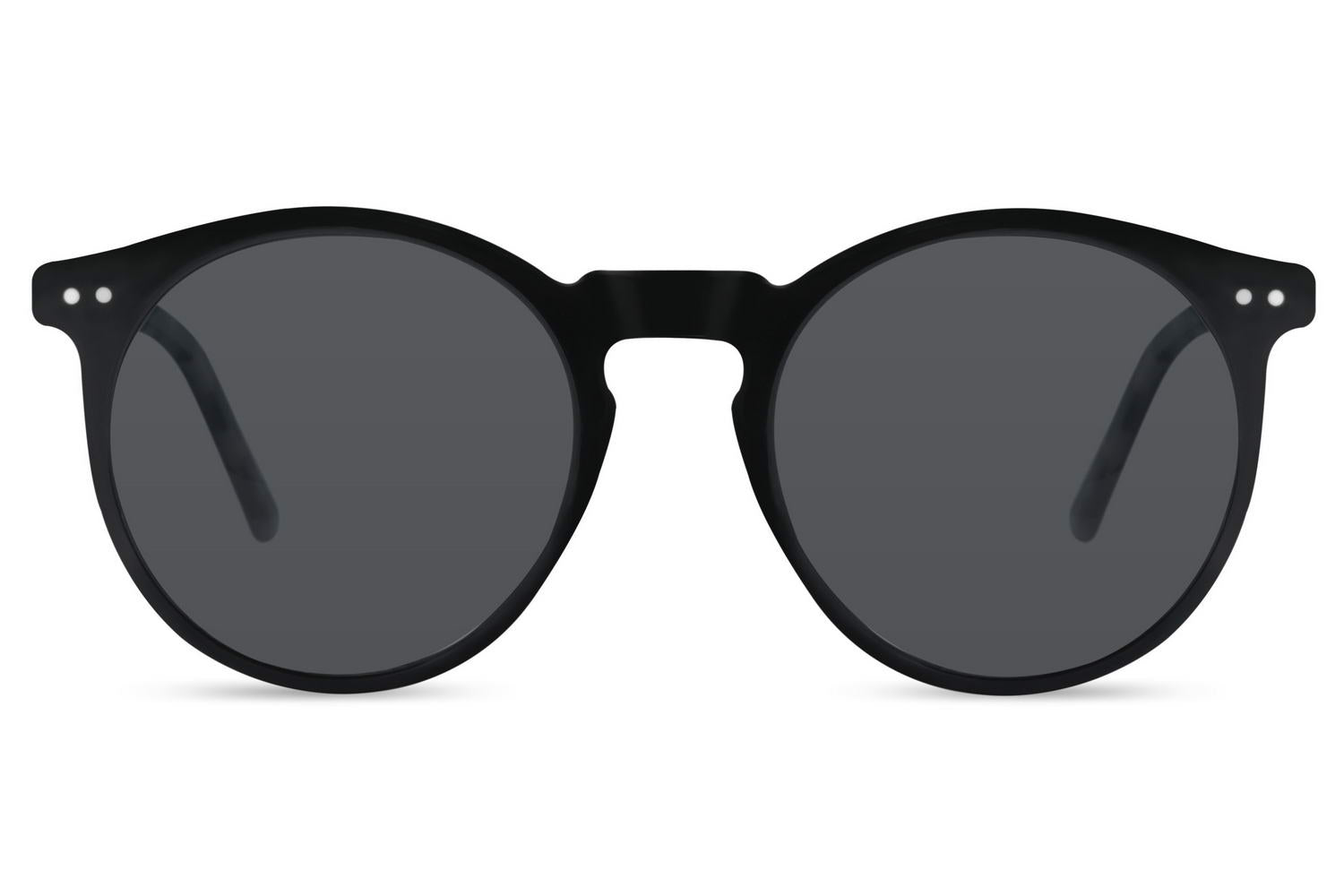 Round polarised sunglasses black premium acetate frame UV protection Sunglass Station UK