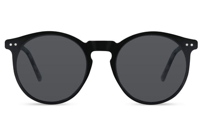 Round polarised sunglasses black premium acetate frame UV protection Sunglass Station UK