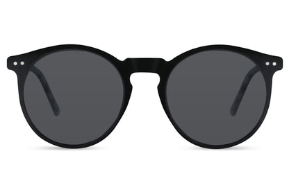 Black round sunglasses folded compact polarised lens festival beach summer UK