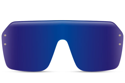 running sunglasses in mirrored shield lens 