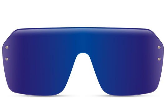 running sunglasses in mirrored shield lens 