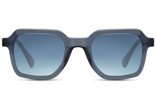 Blue Geometric Square Sunglass