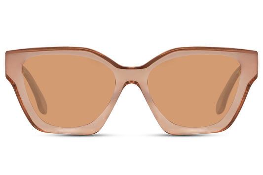 Beige Geometric Cateye Sunglass